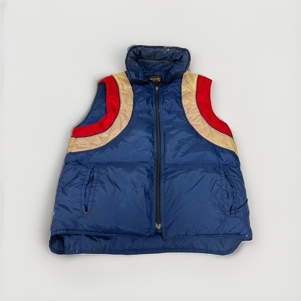 Vintage St Moritz Down Feather Puffy Vest RETRO Size M